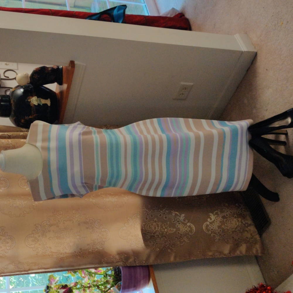 Calvin Klein business stripe pastel dress size 10